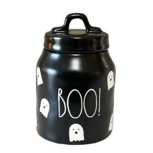 Rae Dunn Boo canister with baby ghosts